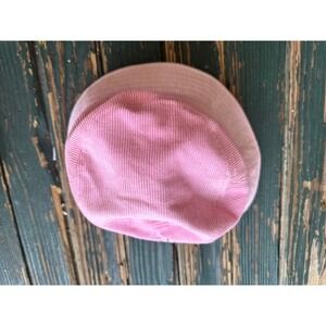 A-Lab Pink Corduroy Bucket Hat Embroidered Melting Globe Heart One Size